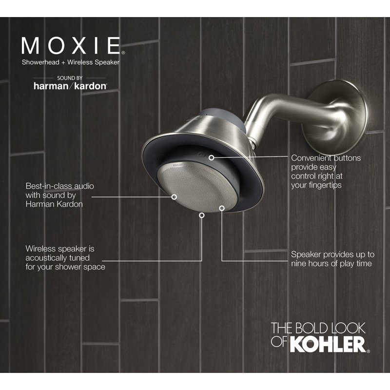 Kohler Moxie 2.5 GPM Shower Head with Waterproof Speaker Featuring